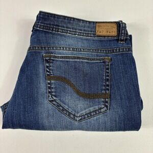 Fat Face Crop Jeans Womens 16R Blue Medium Wash Mid Rise Stretch Denim Casual